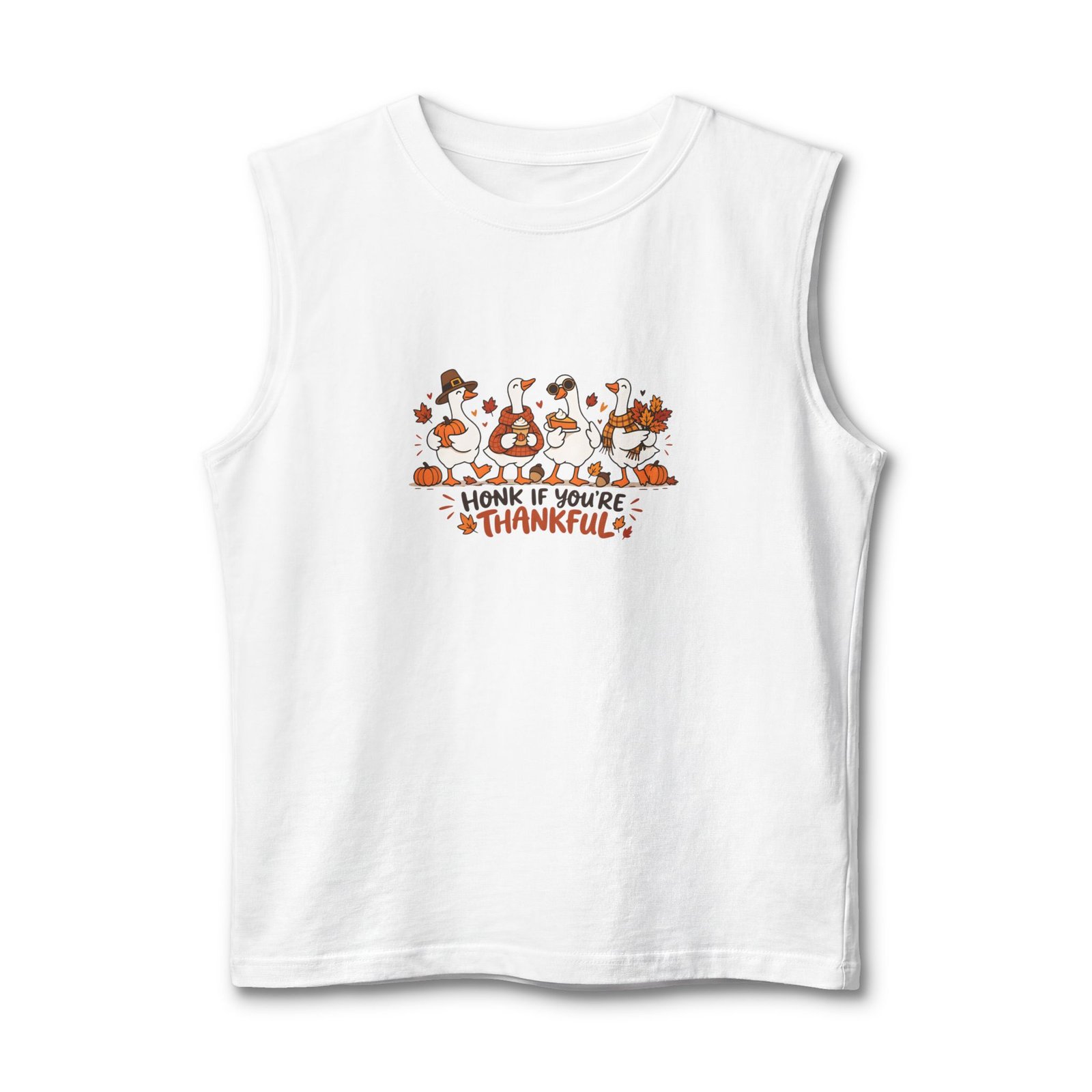 Thankful Honking Geese Design Tank Top