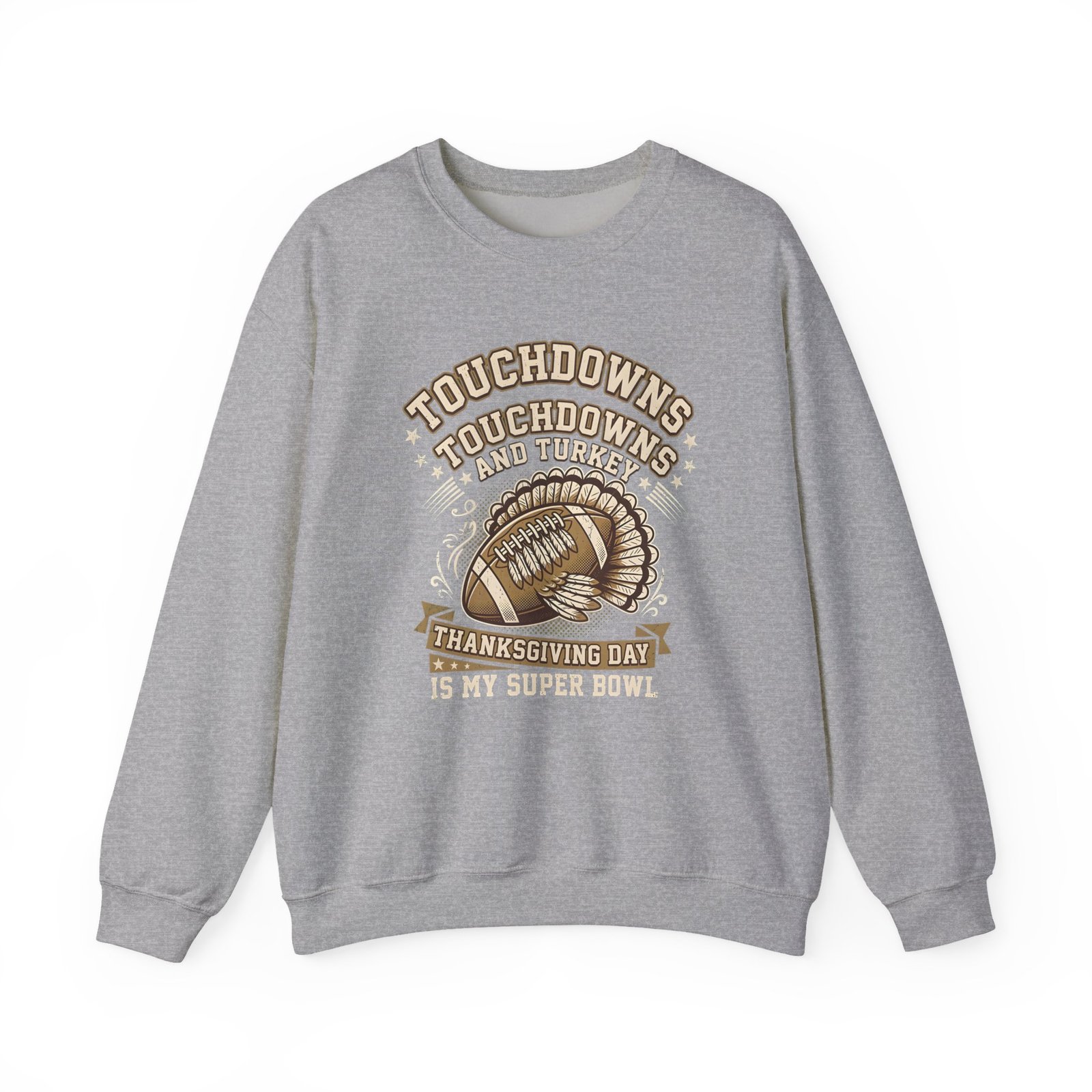 Touchdowns and Turkey Thanksgiving Day Design Sweatshirt - Image 17
