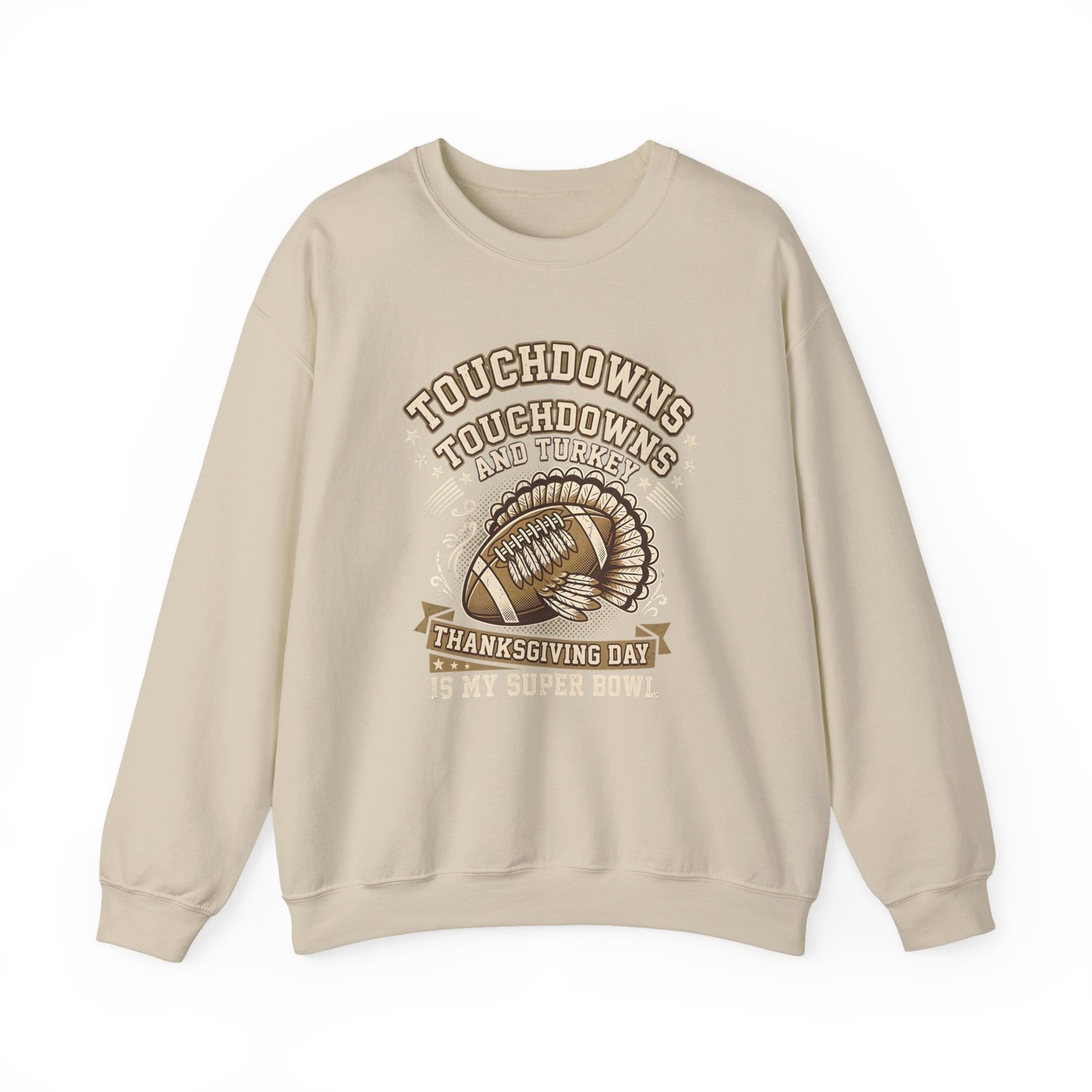 Touchdowns and Turkey Thanksgiving Day Design Sweatshirt - Image 13