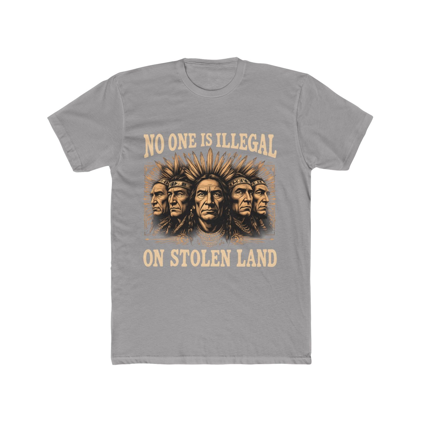 No One Is Illegal on Stolen Land Statement Design T-Shirt