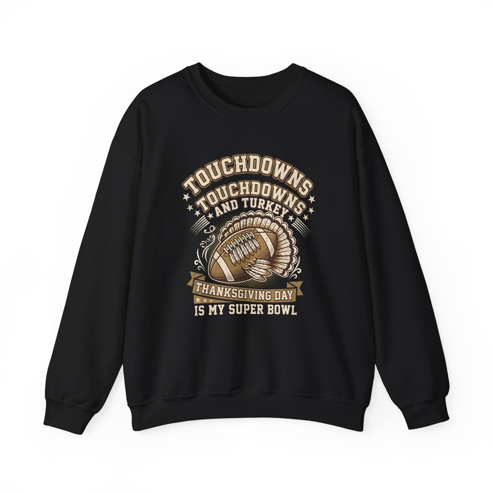 Touchdowns and Turkey Thanksgiving Day Design Sweatshirt