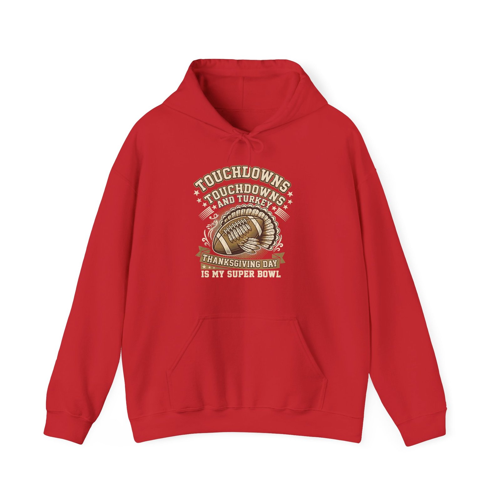 Touchdowns and Turkey Thanksgiving Day Design Hoodie - Image 49
