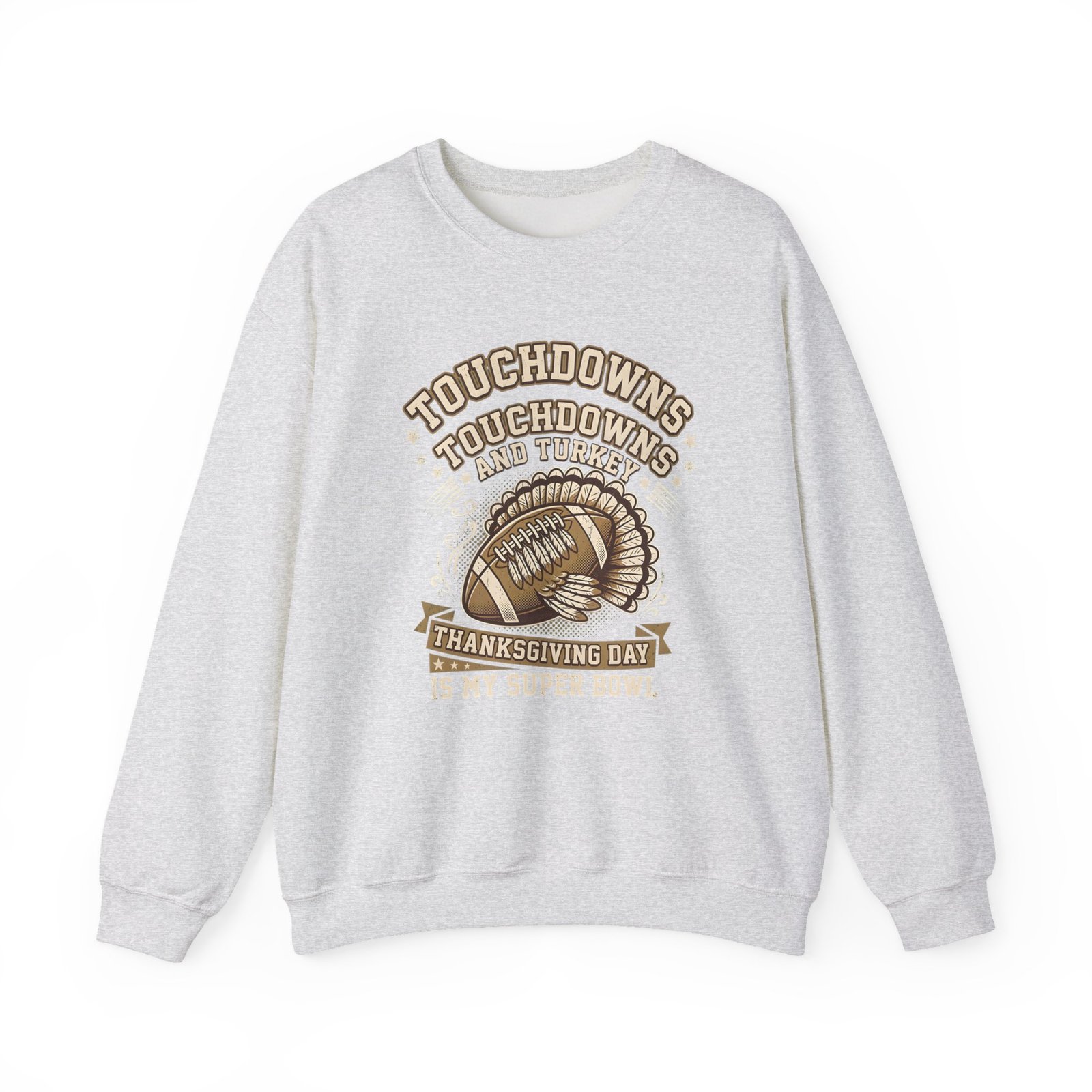 Touchdowns and Turkey Thanksgiving Day Design Sweatshirt - Image 9