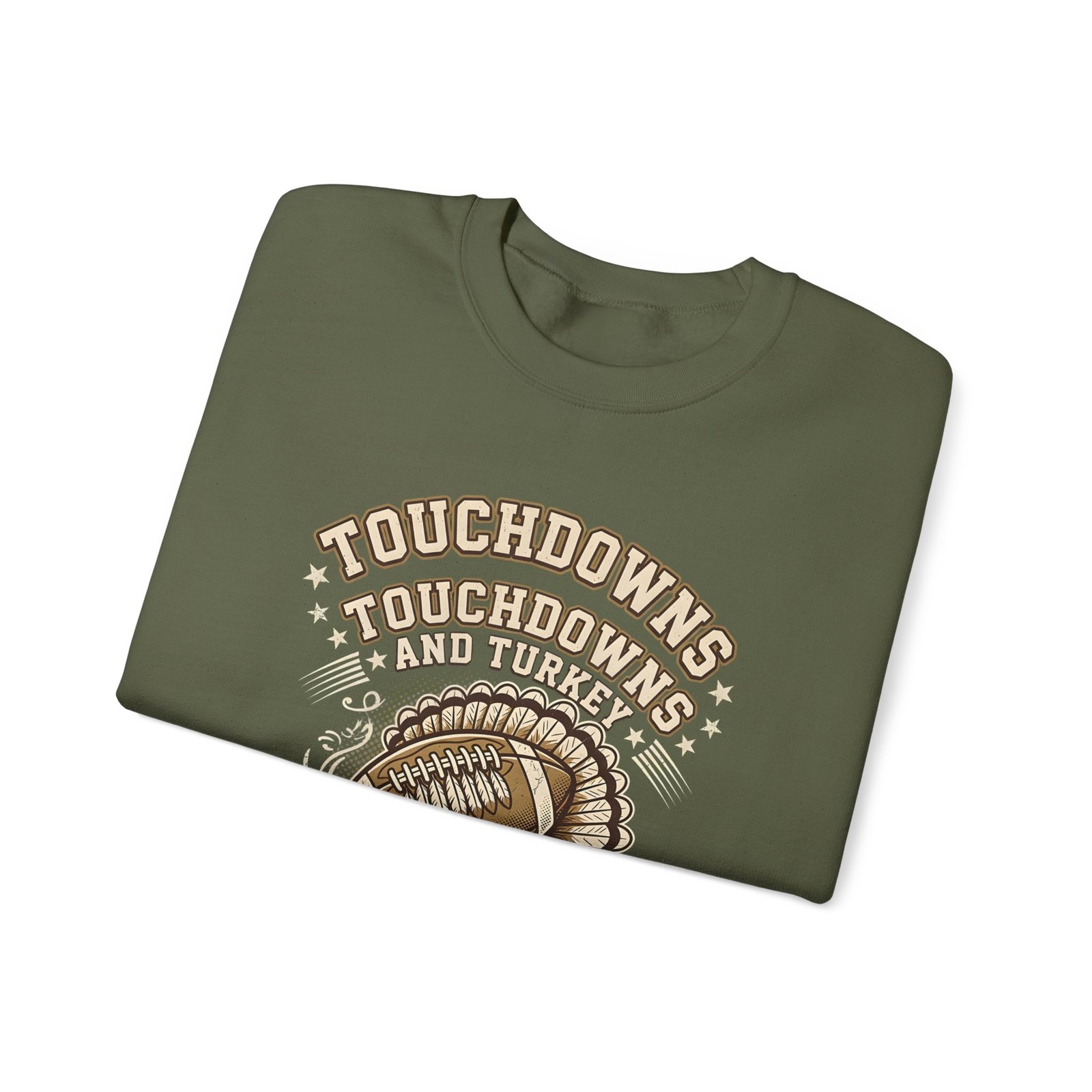 Touchdowns and Turkey Thanksgiving Day Design Sweatshirt - Image 35