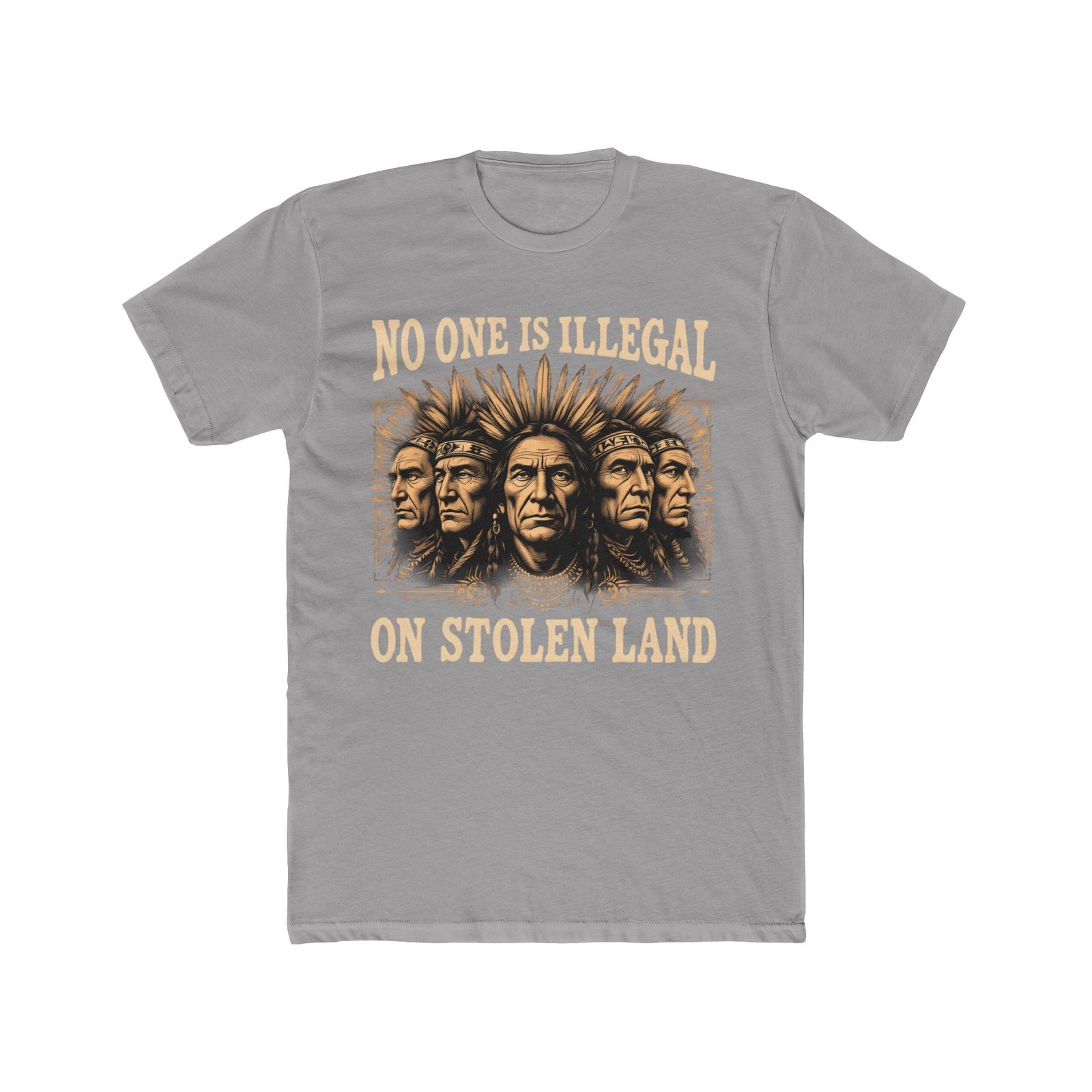 No One Is Illegal On Stolen Land Design T-Shirt - Image 4