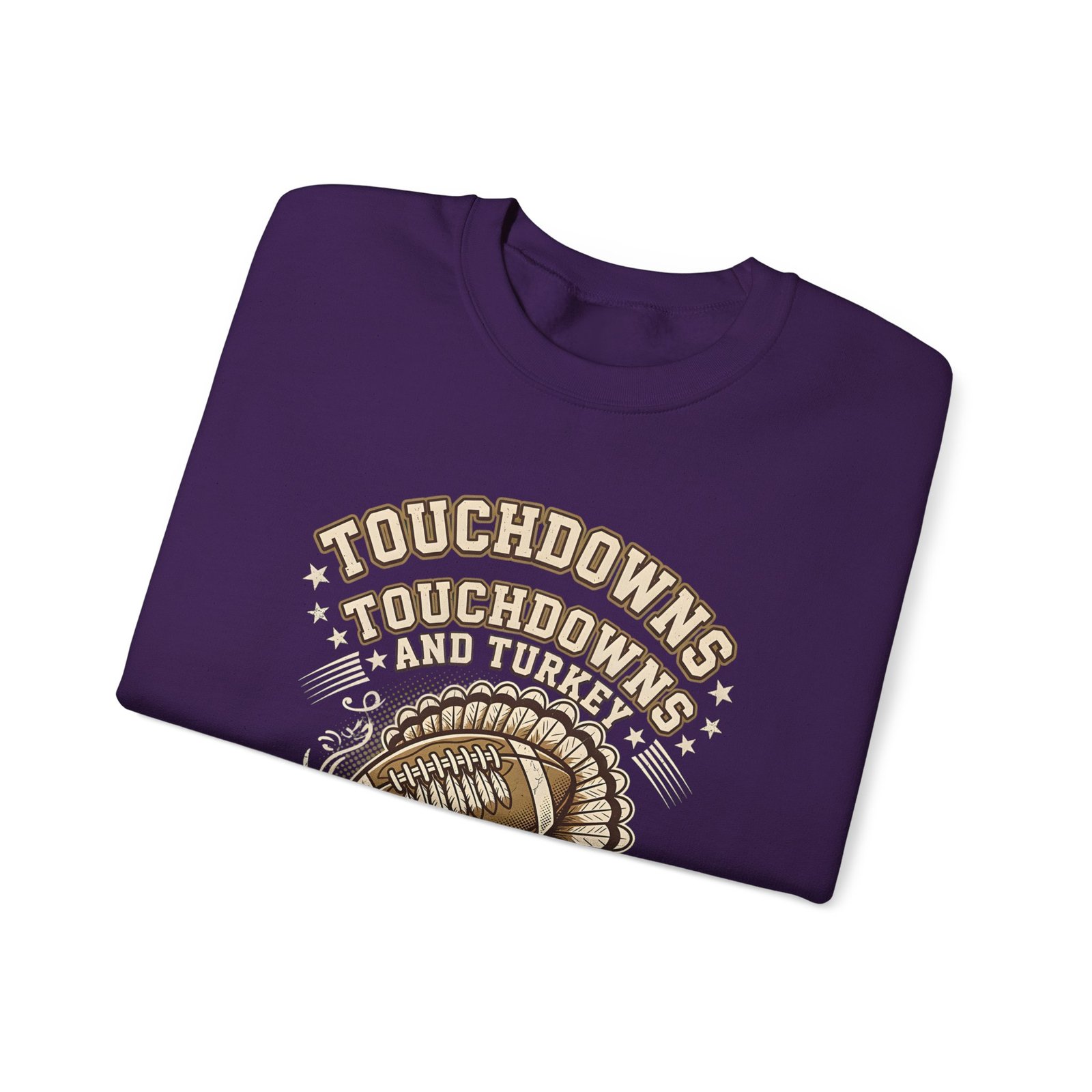 Touchdowns and Turkey Thanksgiving Day Design Sweatshirt - Image 59