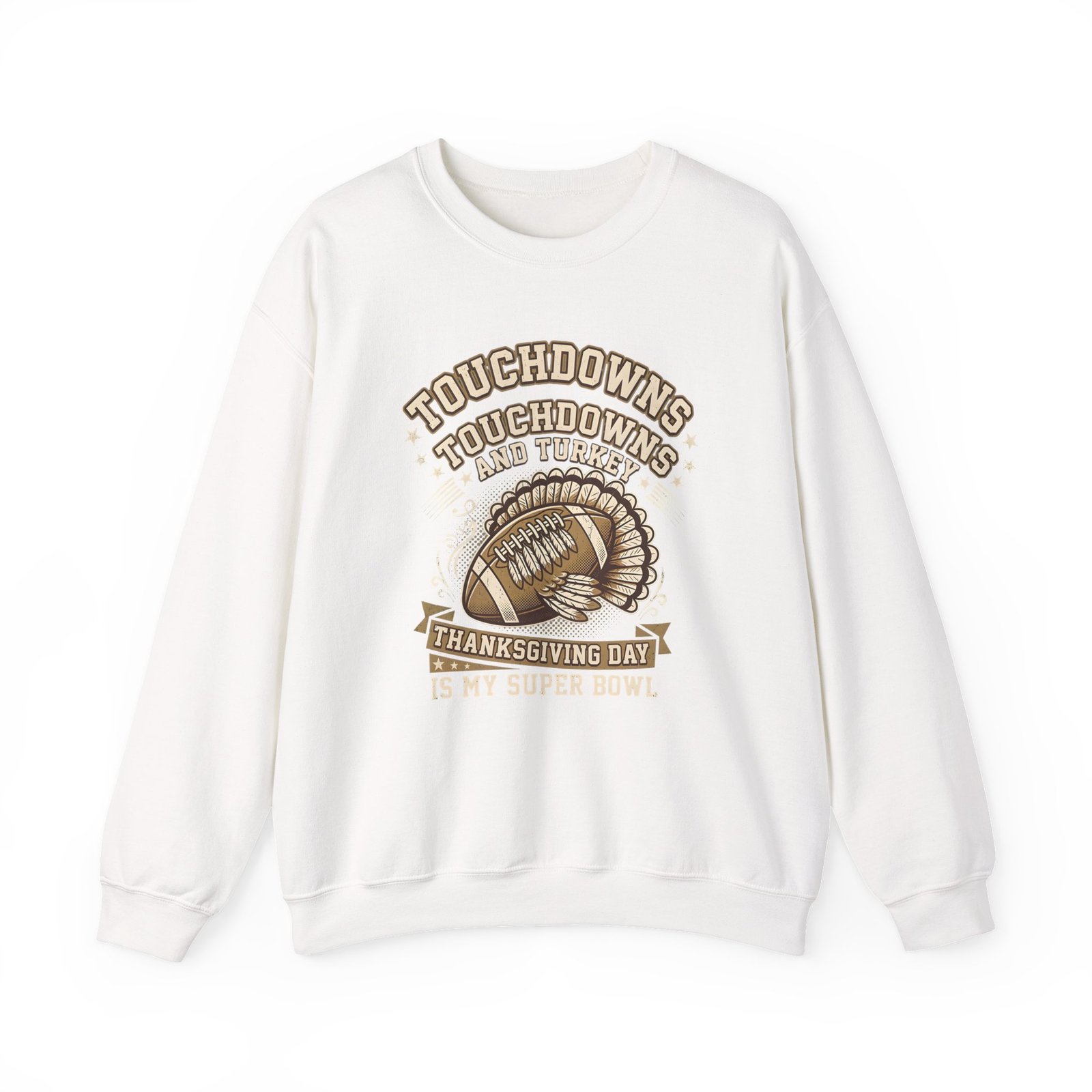 Touchdowns and Turkey Thanksgiving Day Design Sweatshirt - Image 5