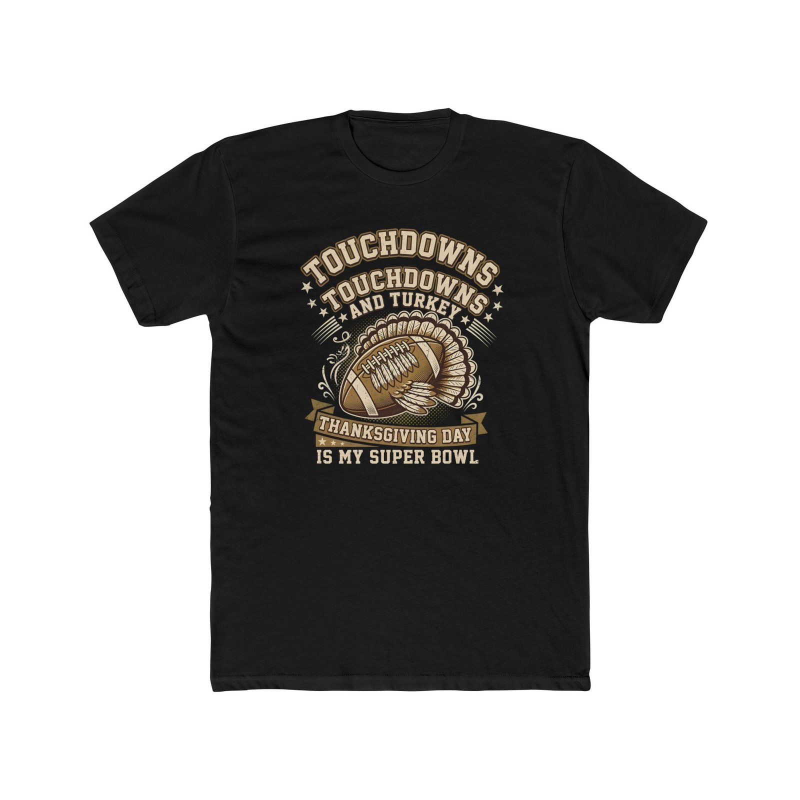 Touchdowns and Turkey Thanksgiving Day Design T-Shirt