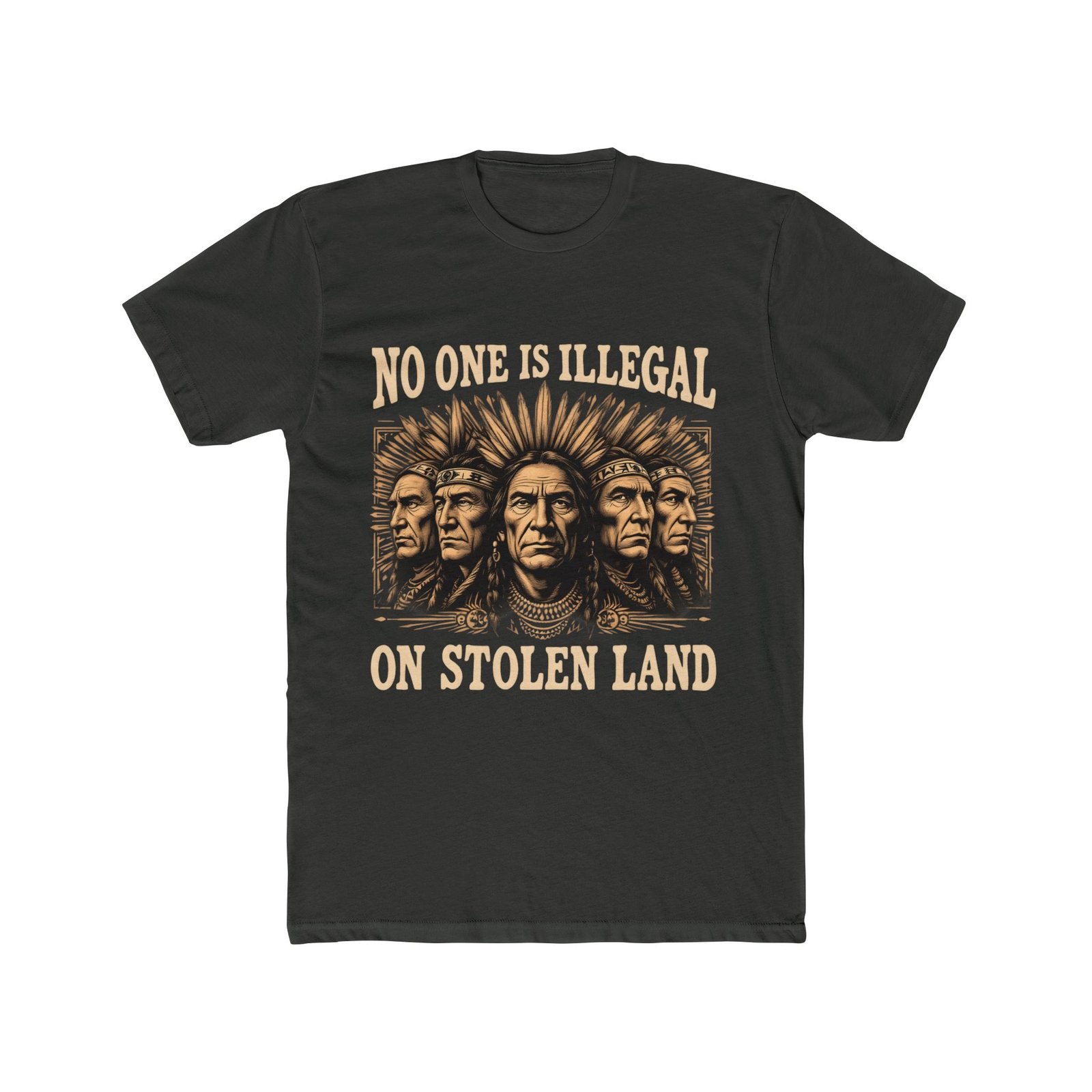 No One Is Illegal on Stolen Land Statement Design T-Shirt - Image 22