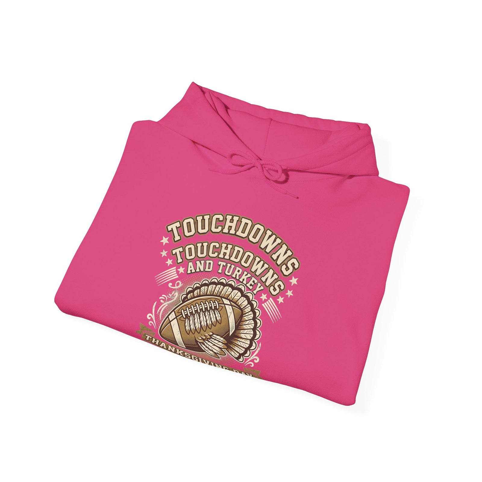 Touchdowns and Turkey Thanksgiving Day Design Hoodie - Image 48
