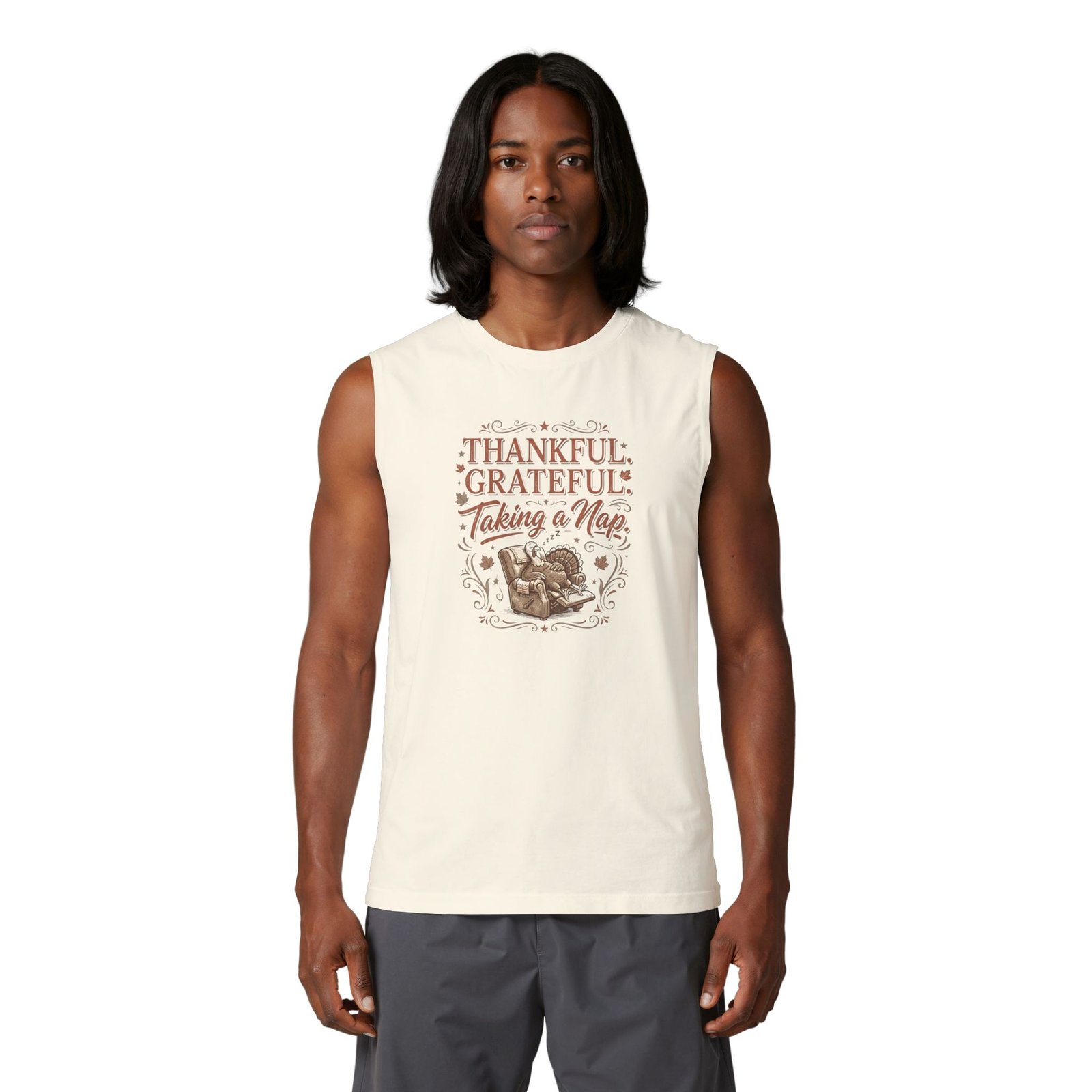 Thankful Grateful Taking a Nap Design Tank Top - Image 11