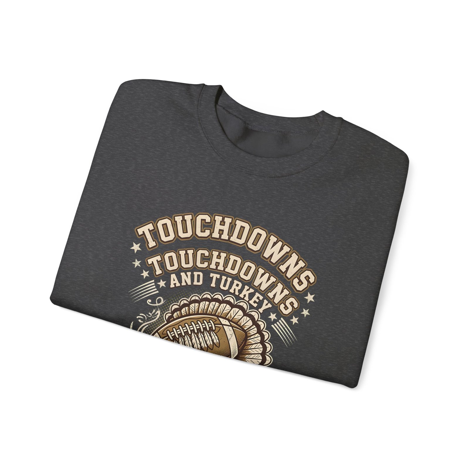 Touchdowns and Turkey Thanksgiving Day Design Sweatshirt - Image 47