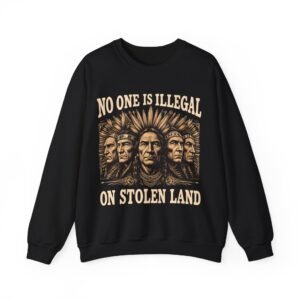 No One Is Illegal On Stolen Land Design Sweatshirt