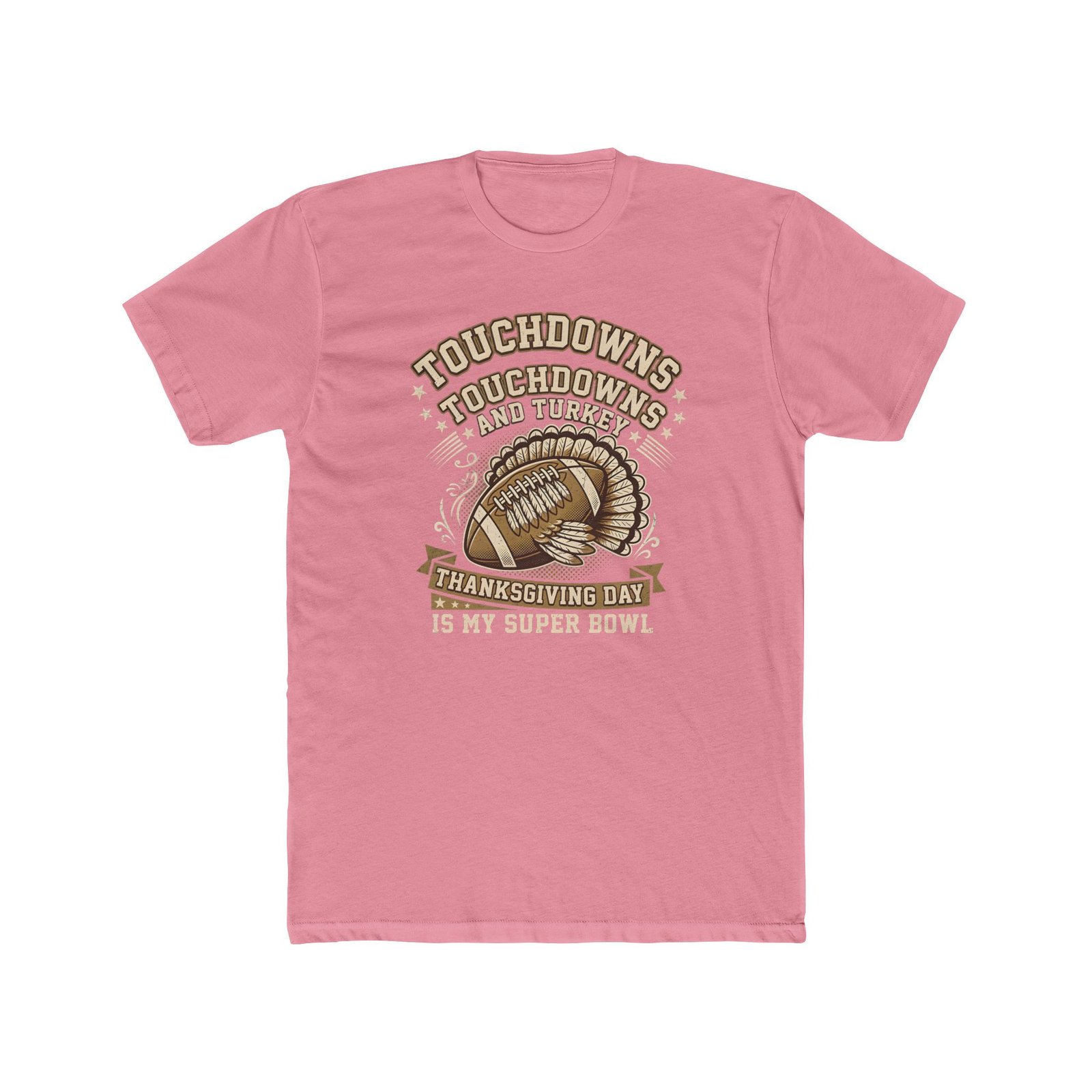 Touchdowns and Turkey Thanksgiving Day Design T-Shirt - Image 61