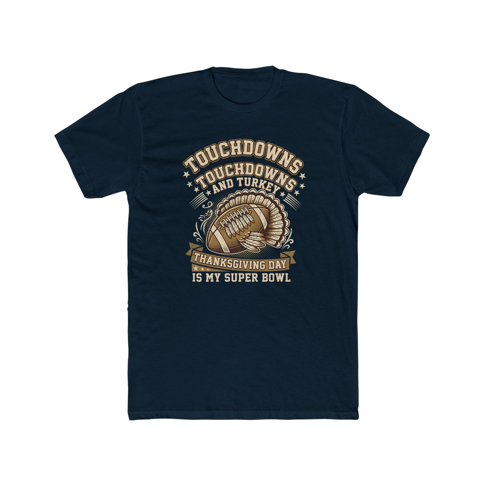 Touchdowns and Turkey Thanksgiving Day Design T-Shirt - Image 53