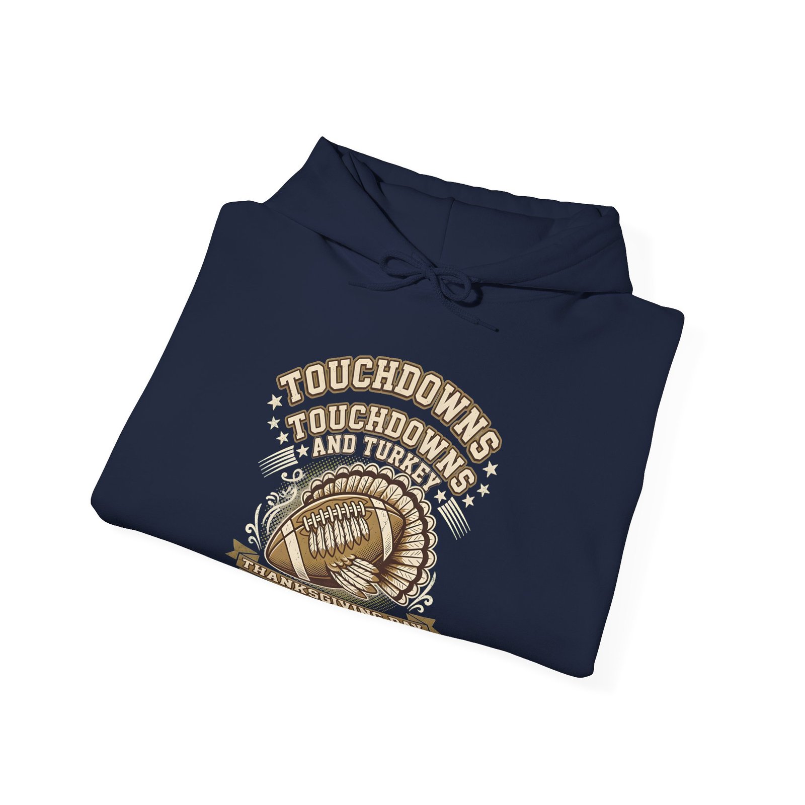 Touchdowns and Turkey Thanksgiving Day Design Hoodie - Image 40