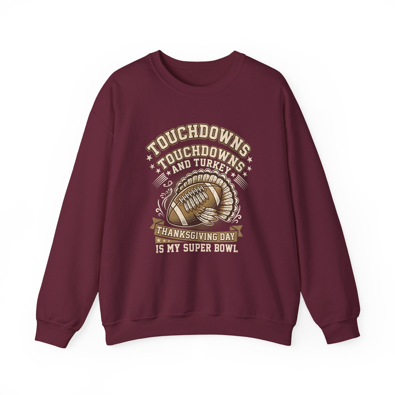 Touchdowns and Turkey Thanksgiving Day Design Sweatshirt - Image 29