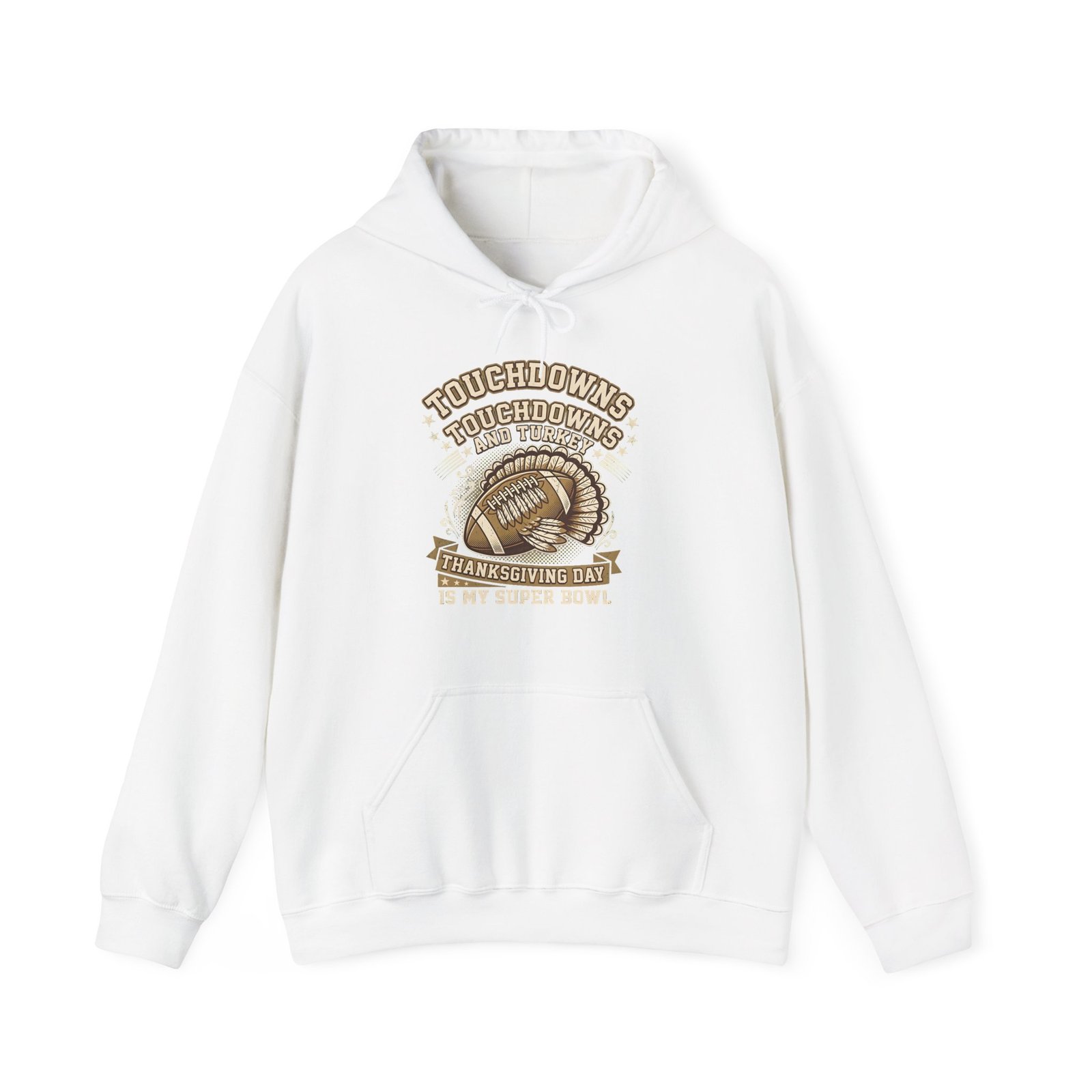 Touchdowns and Turkey Thanksgiving Day Design Hoodie - Image 5