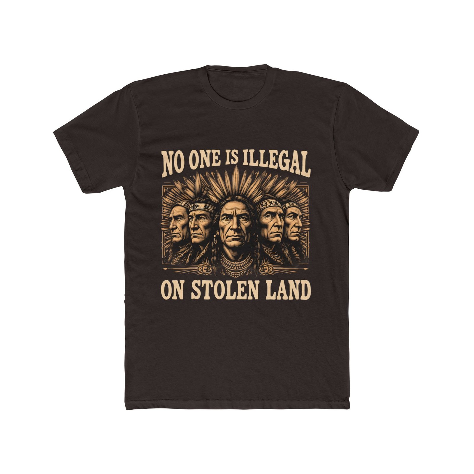 No One Is Illegal on Stolen Land Statement Design T-Shirt - Image 4