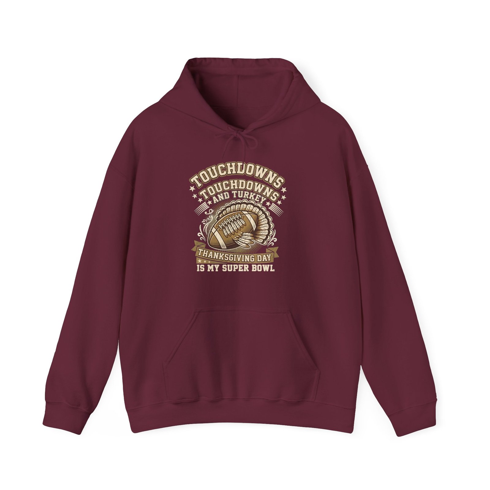 Touchdowns and Turkey Thanksgiving Day Design Hoodie - Image 17