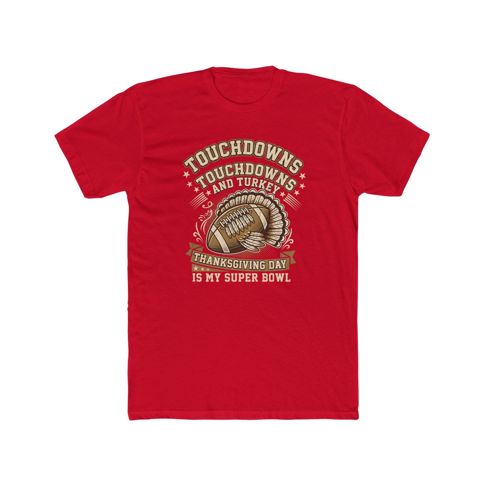 Touchdowns and Turkey Thanksgiving Day Design T-Shirt - Image 65