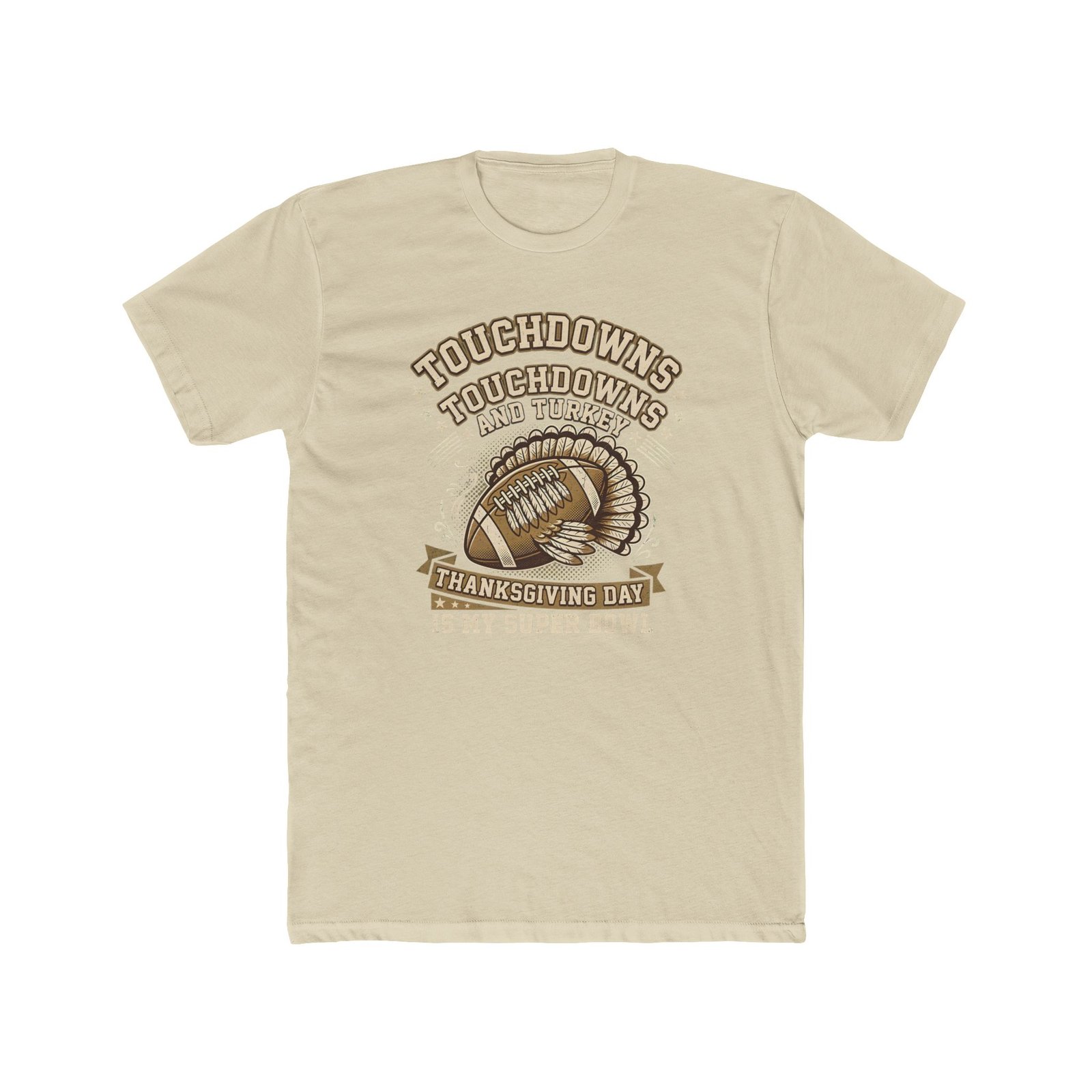 Touchdowns and Turkey Thanksgiving Day Design T-Shirt - Image 17