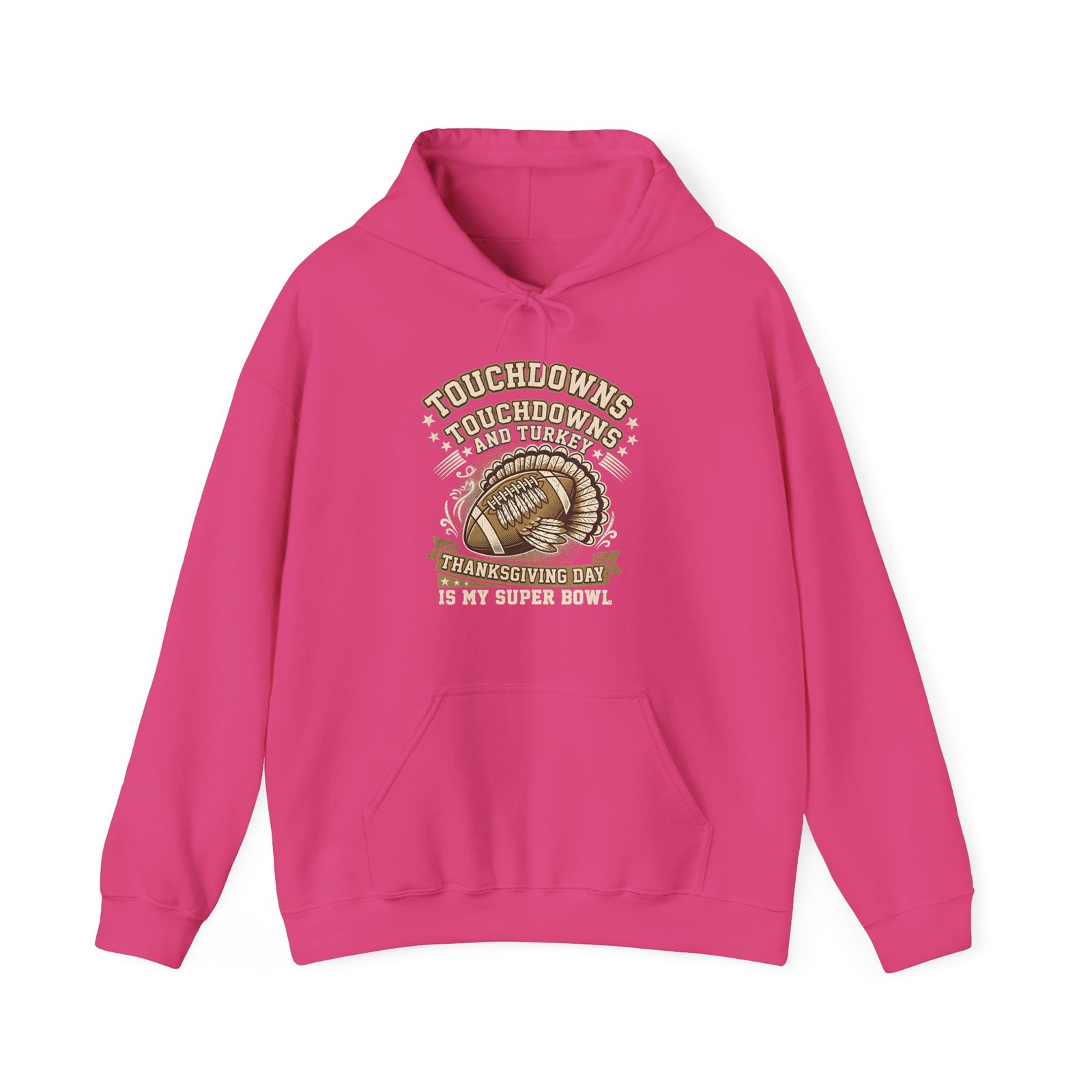 Touchdowns and Turkey Thanksgiving Day Design Hoodie - Image 45