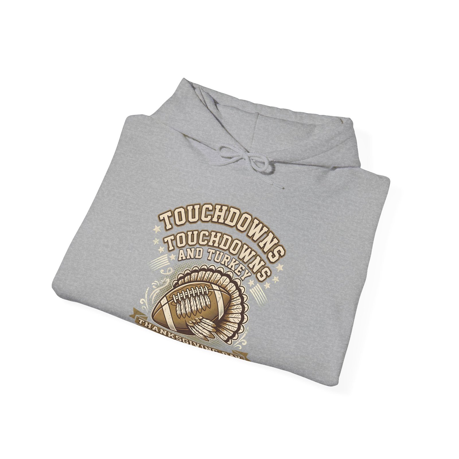 Touchdowns and Turkey Thanksgiving Day Design Hoodie - Image 16