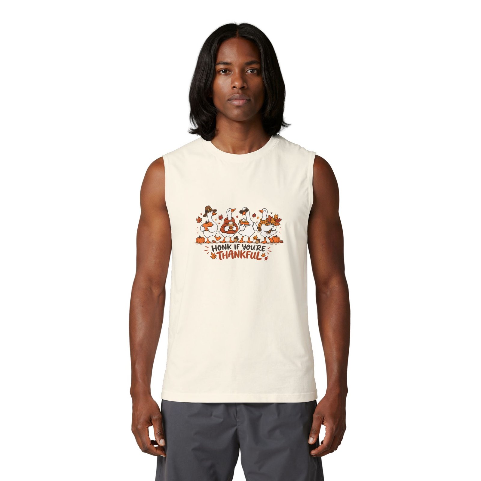 Thankful Honking Geese Design Tank Top - Image 11