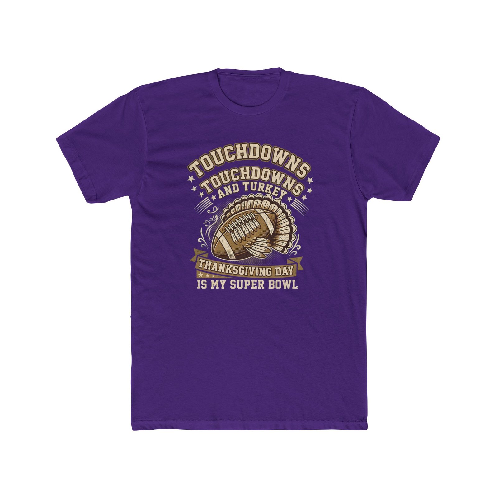 Touchdowns and Turkey Thanksgiving Day Design T-Shirt - Image 57