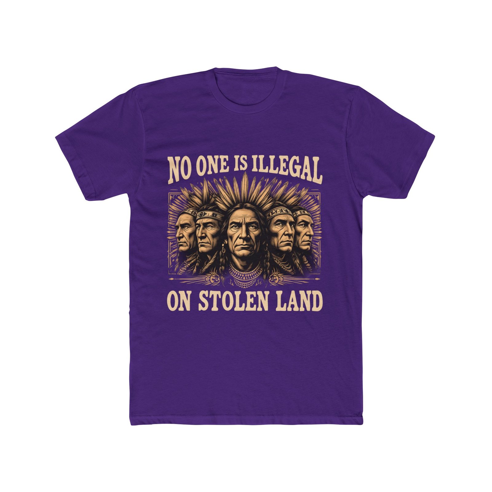 No One Is Illegal on Stolen Land Statement Design T-Shirt - Image 37