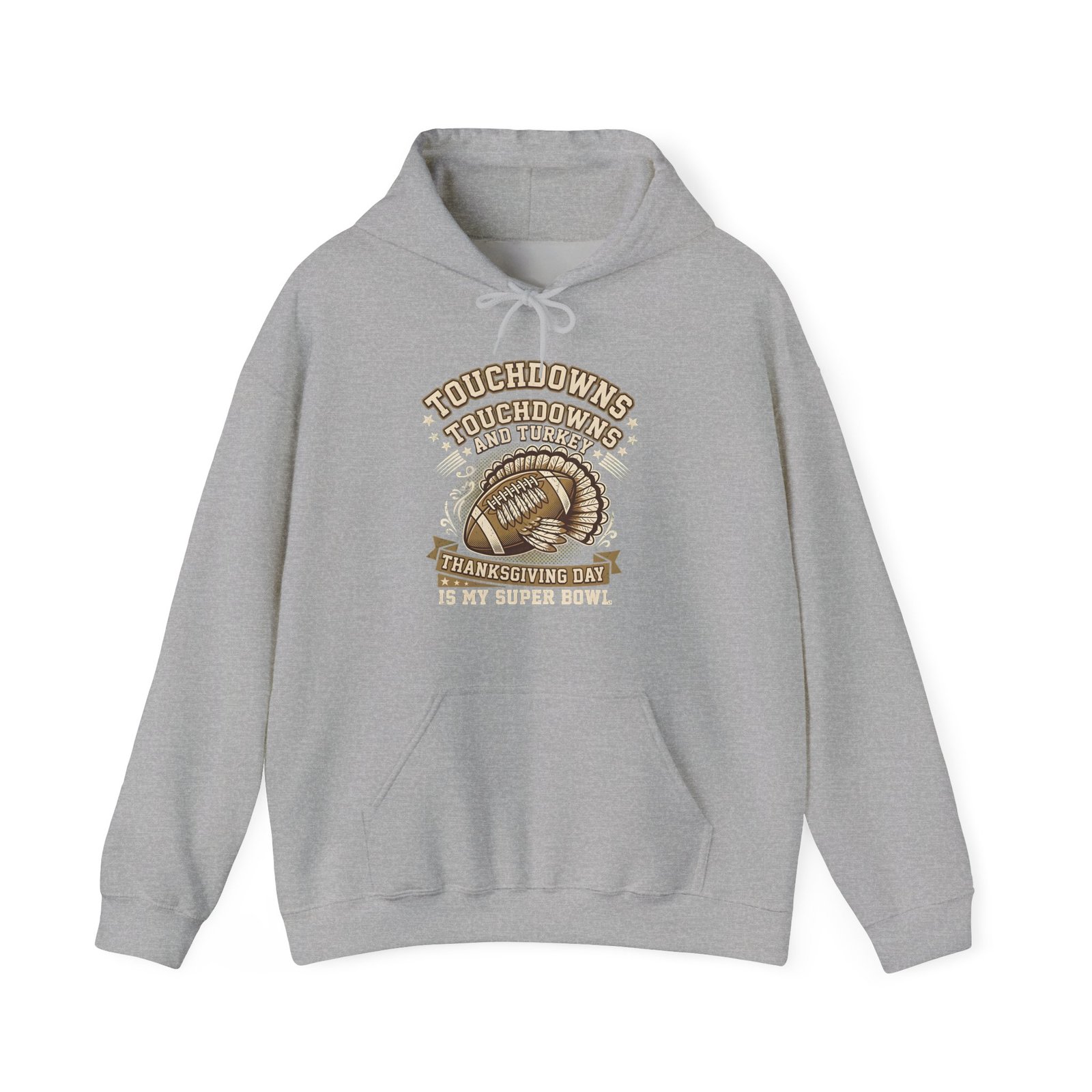 Touchdowns and Turkey Thanksgiving Day Design Hoodie - Image 13