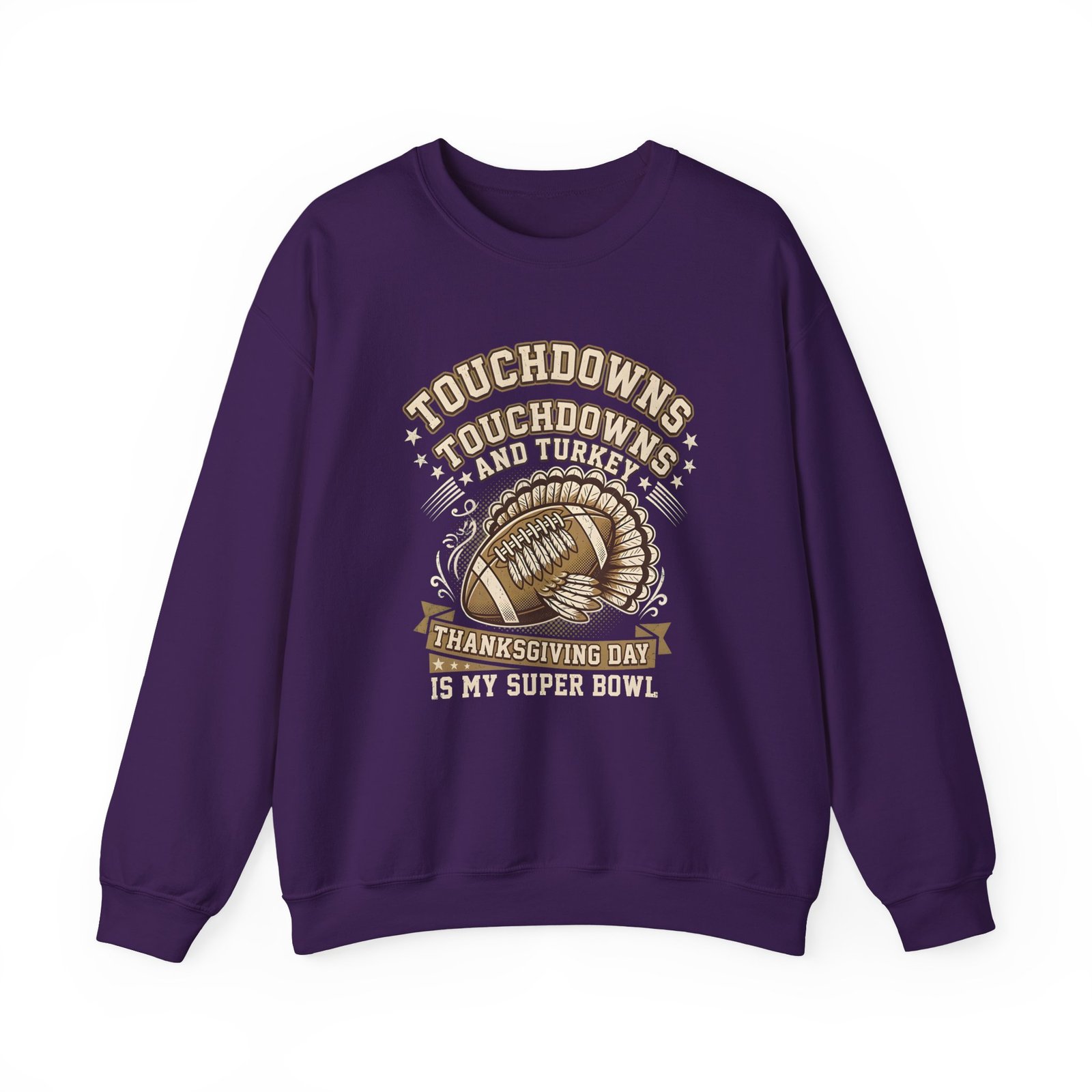Touchdowns and Turkey Thanksgiving Day Design Sweatshirt - Image 57